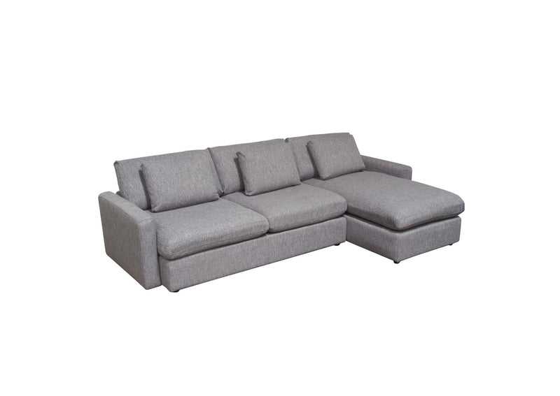 ARCADIAGR2PC Arcadia 2pc Reversible Chaise Sectional W/ Feather Down Seating In Grey Fabric