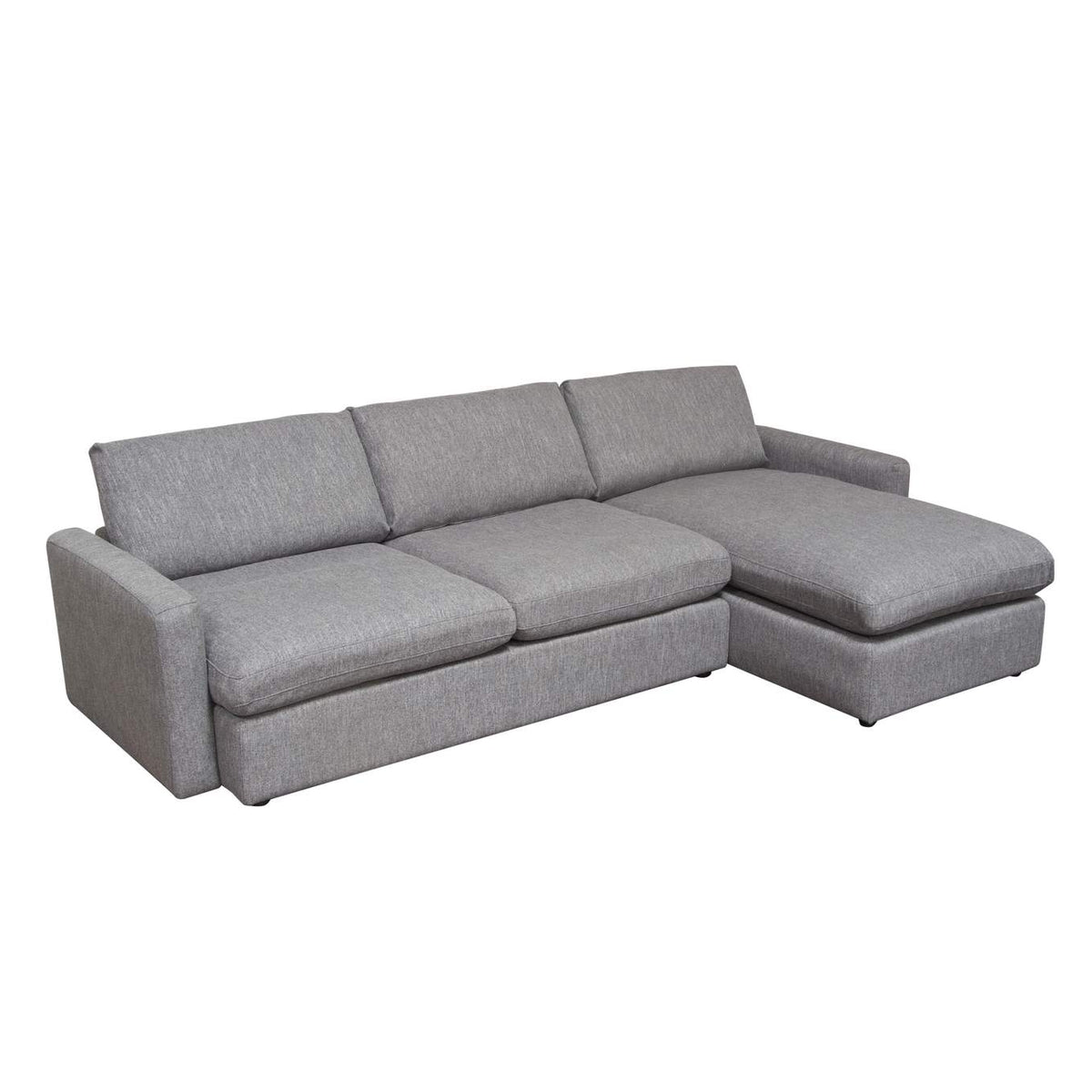 ARCADIAGR2PC Arcadia 2pc Reversible Chaise Sectional W/ Feather Down Seating In Grey Fabric
