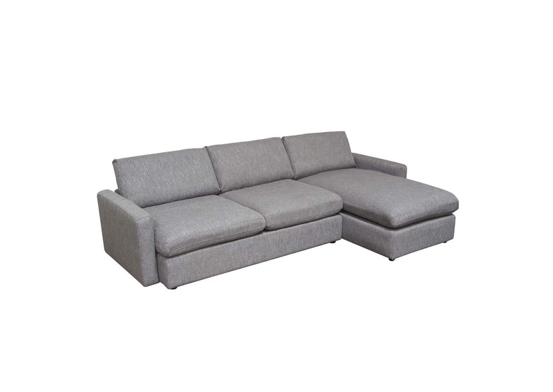 ARCADIAGR2PC Arcadia 2pc Reversible Chaise Sectional W/ Feather Down Seating In Grey Fabric