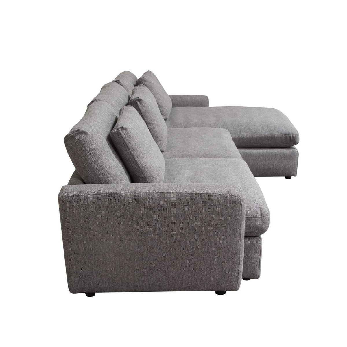 ARCADIAGR2PC Arcadia 2pc Reversible Chaise Sectional W/ Feather Down Seating In Grey Fabric
