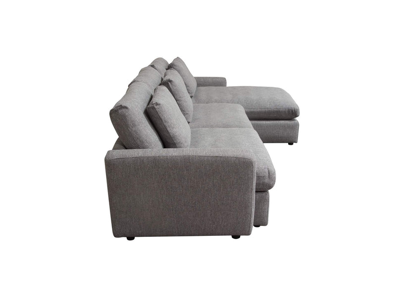 ARCADIAGR2PC Arcadia 2pc Reversible Chaise Sectional W/ Feather Down Seating In Grey Fabric
