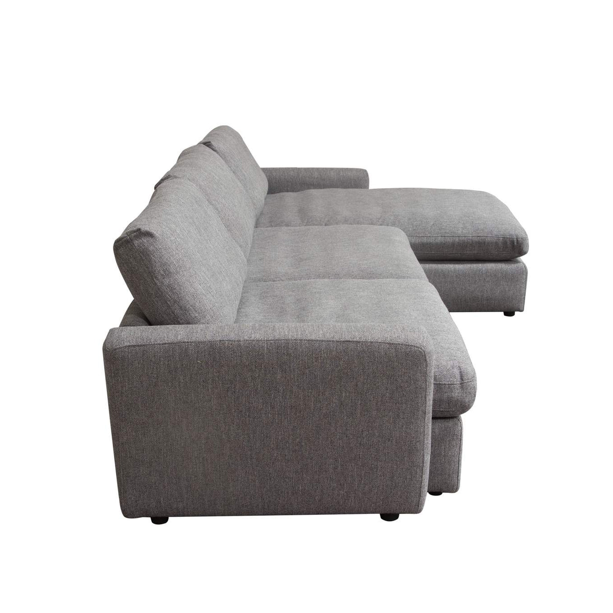 ARCADIAGR2PC Arcadia 2pc Reversible Chaise Sectional W/ Feather Down Seating In Grey Fabric