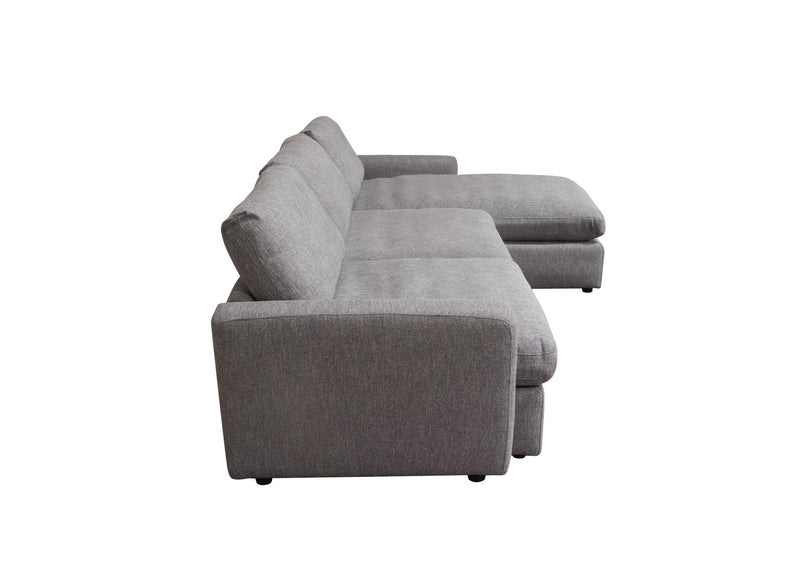 ARCADIAGR2PC Arcadia 2pc Reversible Chaise Sectional W/ Feather Down Seating In Grey Fabric