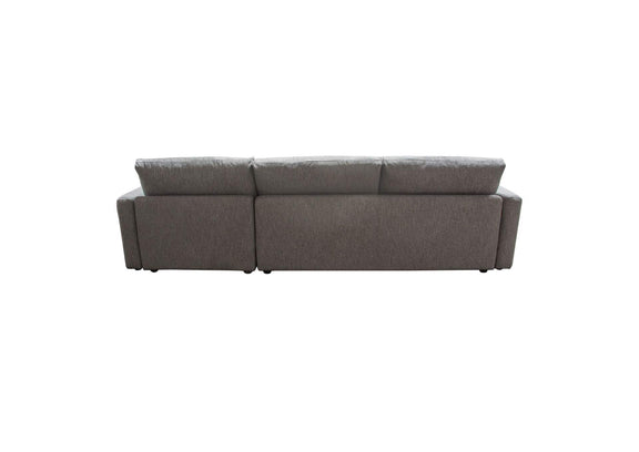 ARCADIAGR2PC Arcadia 2pc Reversible Chaise Sectional W/ Feather Down Seating In Grey Fabric