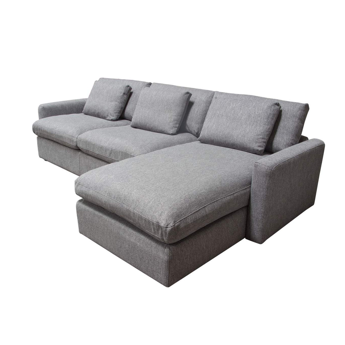 ARCADIAGR2PC Arcadia 2pc Reversible Chaise Sectional W/ Feather Down Seating In Grey Fabric