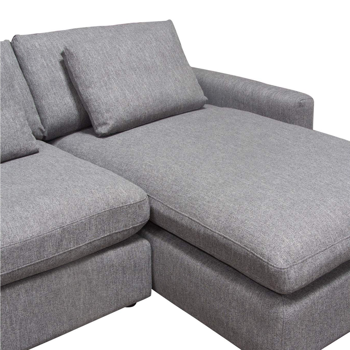 ARCADIAGR2PC Arcadia 2pc Reversible Chaise Sectional W/ Feather Down Seating In Grey Fabric