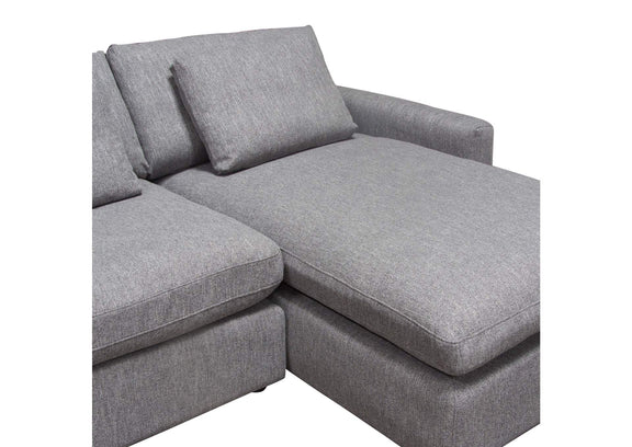 ARCADIAGR2PC Arcadia 2pc Reversible Chaise Sectional W/ Feather Down Seating In Grey Fabric