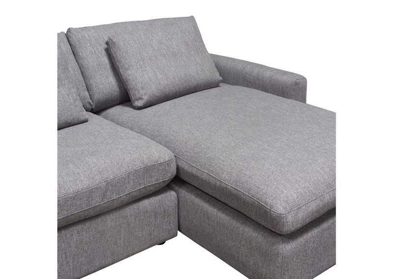 ARCADIAGR2PC Arcadia 2pc Reversible Chaise Sectional W/ Feather Down Seating In Grey Fabric