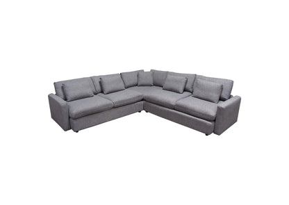 ARCADIAGR3PC Arcadia 3pc Corner Sectional W/ Feather Down Seating In Grey Fabric
