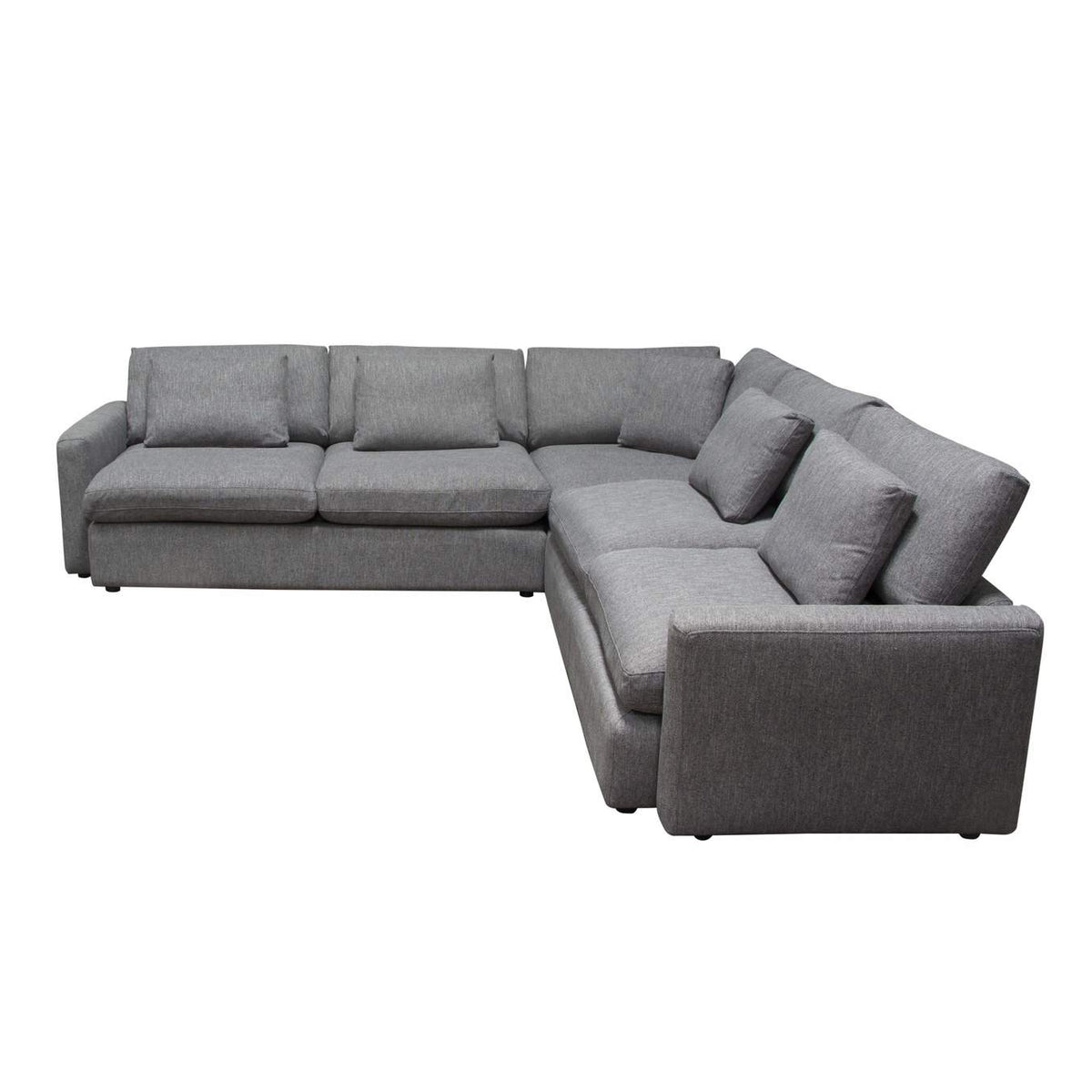ARCADIAGR3PC Arcadia 3pc Corner Sectional W/ Feather Down Seating In Grey Fabric