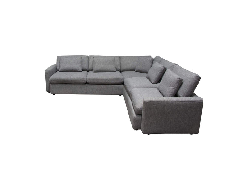 ARCADIAGR3PC Arcadia 3pc Corner Sectional W/ Feather Down Seating In Grey Fabric