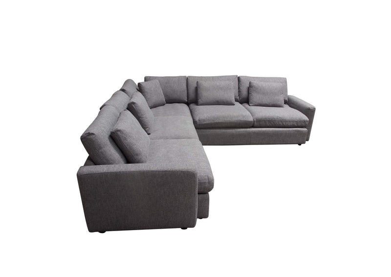 ARCADIAGR3PC Arcadia 3pc Corner Sectional W/ Feather Down Seating In Grey Fabric