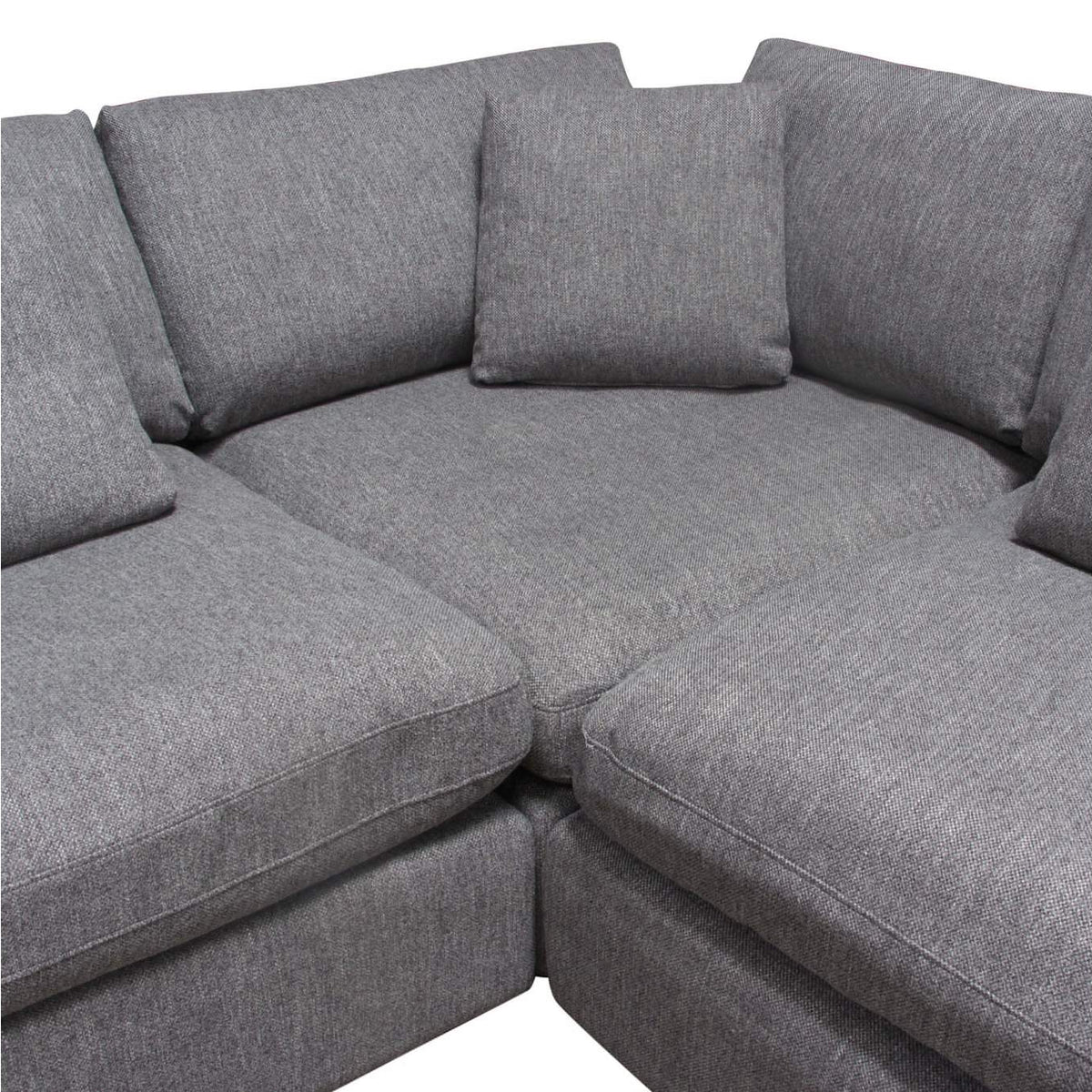ARCADIAGR3PC Arcadia 3pc Corner Sectional W/ Feather Down Seating In Grey Fabric