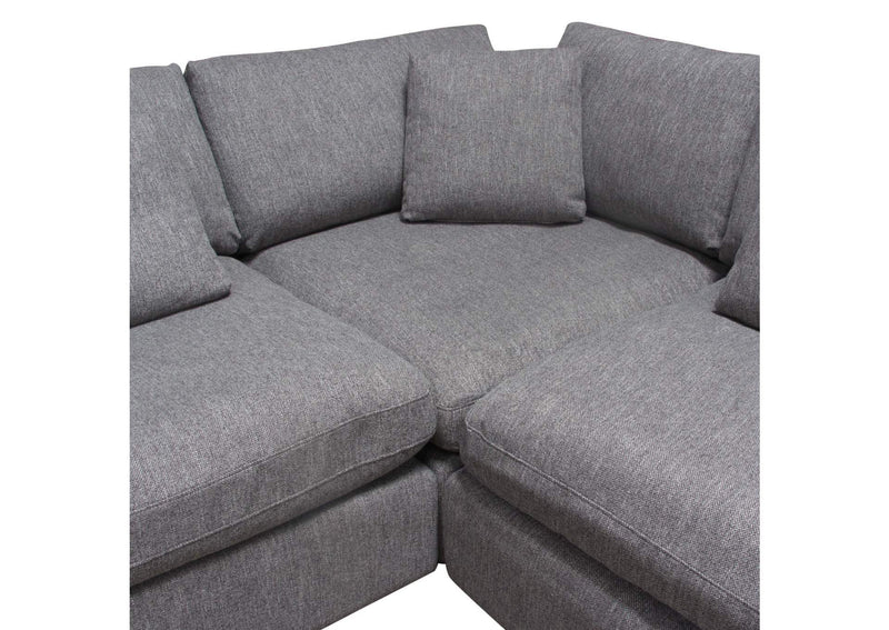 ARCADIAGR3PC Arcadia 3pc Corner Sectional W/ Feather Down Seating In Grey Fabric
