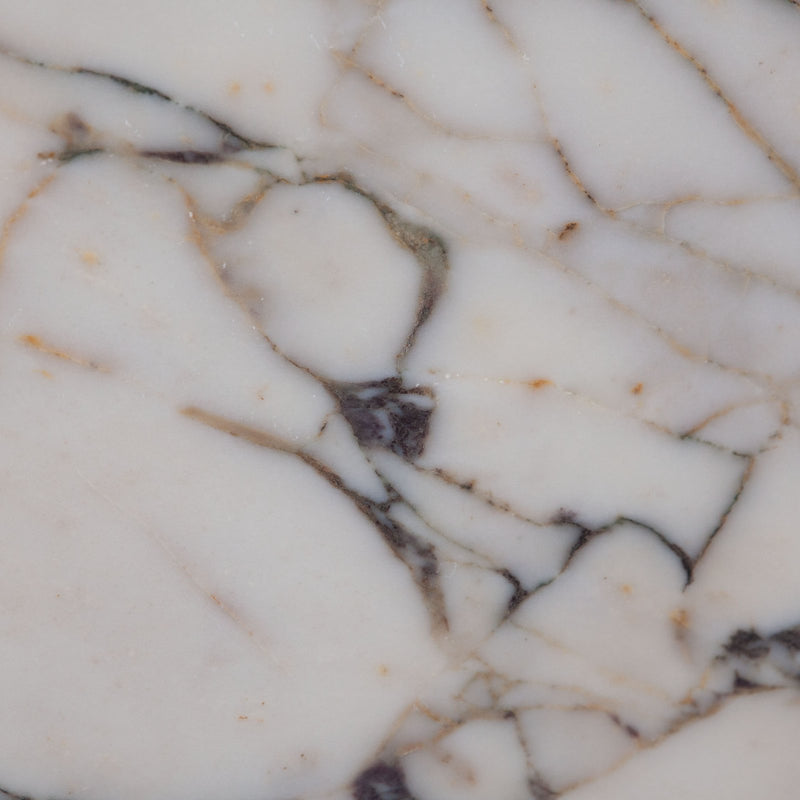 Ark Square Pedestal End Table in Genuine Viola Marble