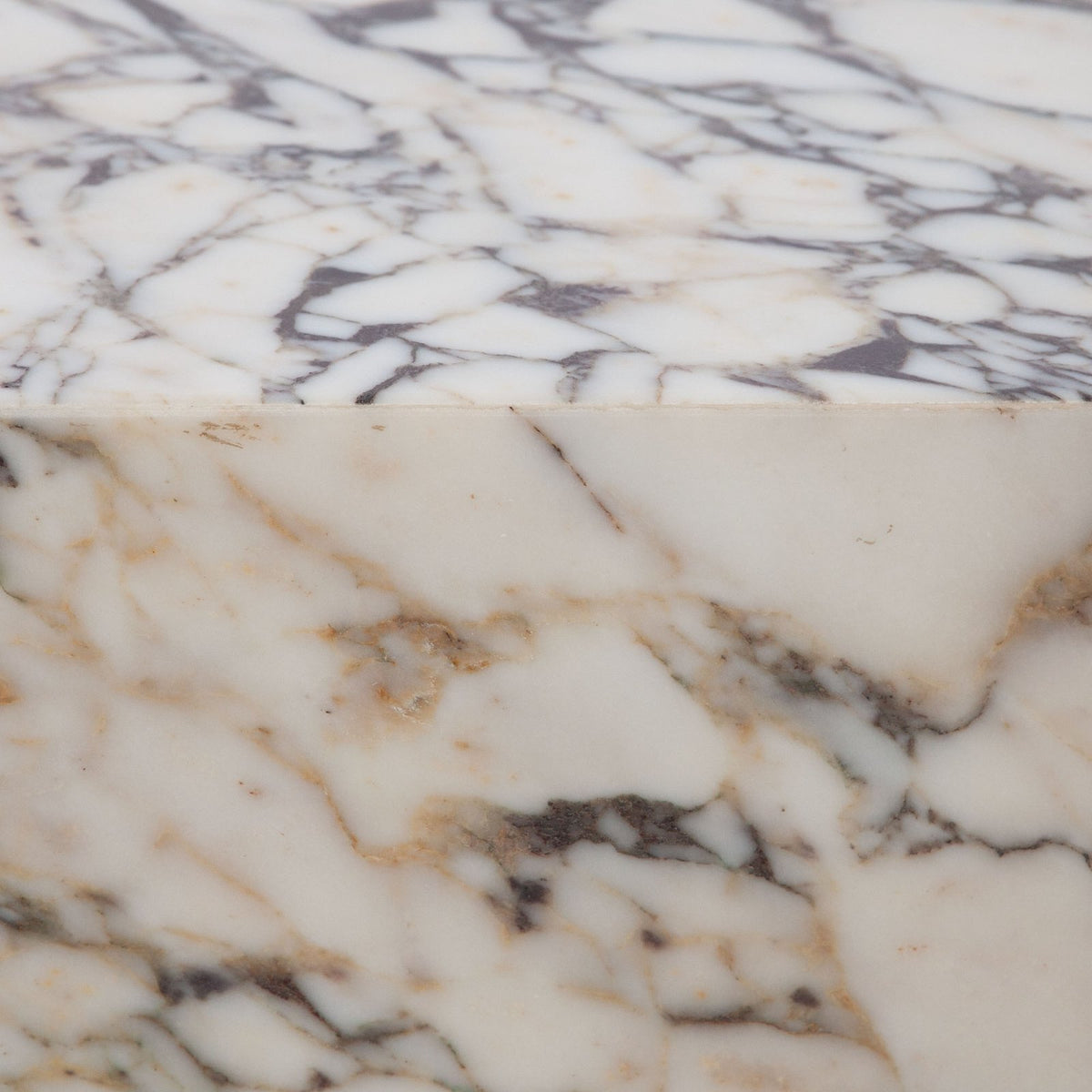 Ark Square Pedestal End Table in Genuine Viola Marble