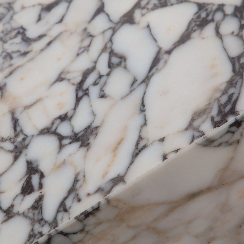 Ark Square Pedestal End Table in Genuine Viola Marble