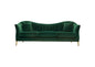 Ava Sofa In Emerald Green Velvet W/ Gold Leg