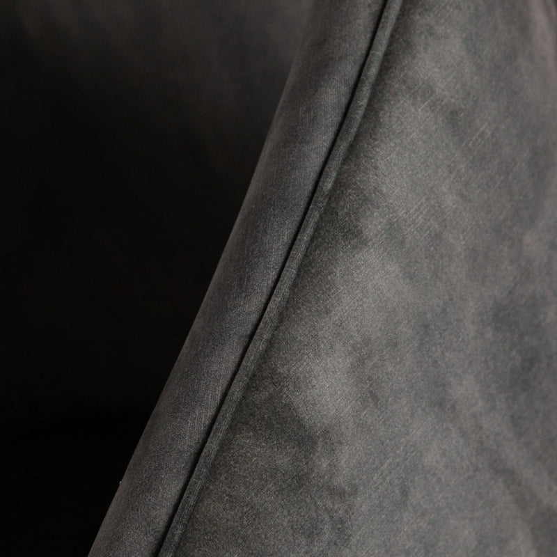 Avery Set of (2) Dining Chairs in Textured Grey Velvet w/ Black Metal Leg