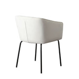 Avery Set of (2) Dining Chairs in Mist White Performance Fabric w/ Black Metal Leg