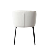 Avery Set of (2) Dining Chairs in Mist White Performance Fabric w/ Black Metal Leg