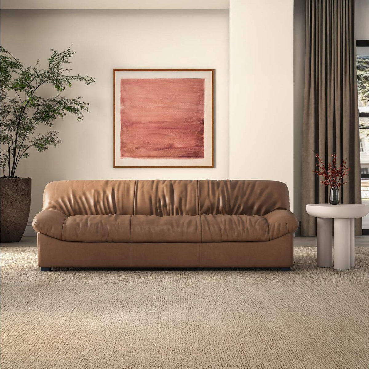 AZ-1005-03 Halston Sofa Tan Leather