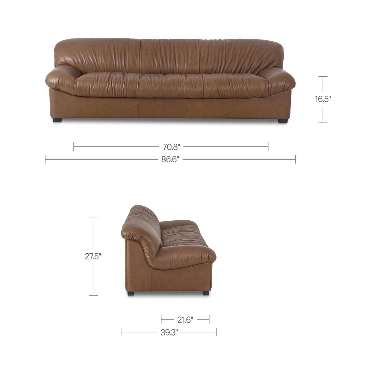 AZ-1005-03 Halston Sofa Tan Leather