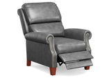 SY-689-86-9307-97 Alexander Pushback Leather Recliner | Dark Gray