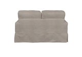 SU-108510-220591 Sunset Trading Americana Box Cushion Slipcovered Loveseat ÿ| Light Grayÿ
