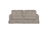 SU-108500-220591 Sunset Trading Americana Box Cushion Slipcovered Sofa | Light Gray