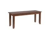 DLU-BR3660-C60-BNAM6P Sunset Trading Simply Brook 6 Piece Rectangular Dining Set with Bench | Amish Brown Solid Wood | Seats 7
