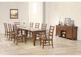 DLU-BR134-AMSB10PC Sunset Trading 10 Piece Simply Brook Rectangular Extendable Table Dining Set | Sideboard | Amish Brown