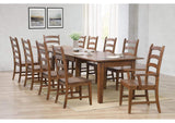DLU-BR134-AM11PC Sunset Trading 11 Piece Simply Brook Rectangular Extendable Table Dining Set | Amish Brown