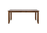 DLU-BR4272-C85-BNAM6P Sunset Trading Simply Brook 6 Piece 72" Rectangular Extendable Table Dining Set with Bench | 4 Upholstered Chairs | Amish Brown | Seats 8