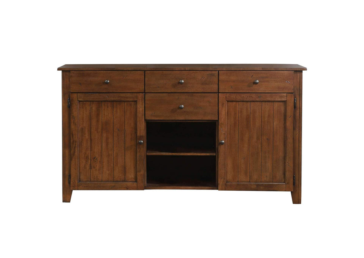 DLU-BR-SB-AM Sunset Trading Simply Brook Sideboard Server | Amish Brown