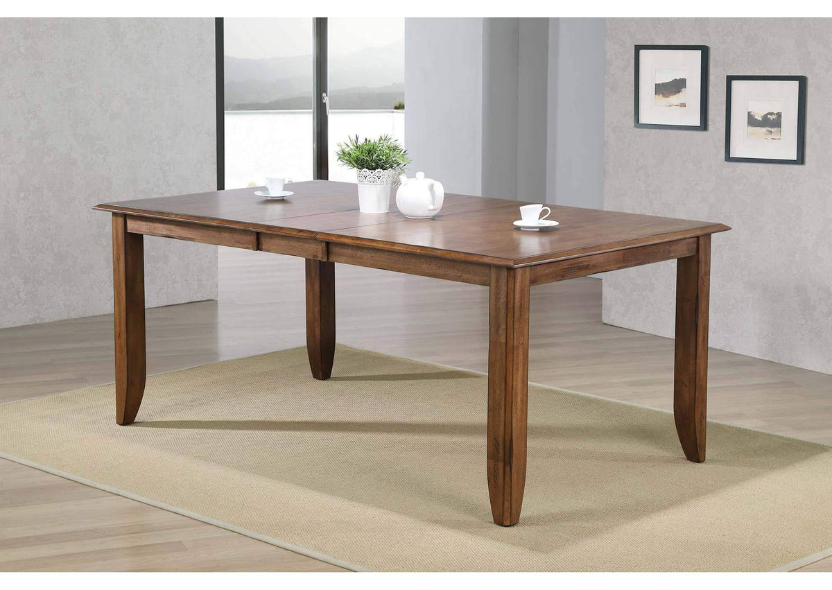 DLU-BR4272-AM Sunset Trading Simply Brook Extendable Dining Table | Amish Brown
