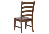 DLU-BR-C80-AM-2 Sunset Trading Simply Brook Ladder Back Dining Side Chair | Set of 2 | Amish Brown