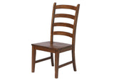 DLU-BR-C80-AM-2 Sunset Trading Simply Brook Ladder Back Dining Side Chair | Set of 2 | Amish Brown