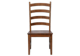 DLU-BR-C80-AM-2 Sunset Trading Simply Brook Ladder Back Dining Side Chair | Set of 2 | Amish Brown