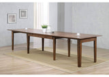 DLU-BR134-AM Sunset Trading Simply Brook 134" Rectangular Extendable Dining Table | Amish Brown