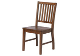 DLU-BR4272-C60-AM7PC Sunset Trading 7 Piece Simply Brook Extendable Table Dining Set| 6 Slat Back Chairs| Amish Brown