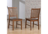 DLU-BR-C60-AM-2 Sunset Trading Simply Brook Slat Back Dining Chair | Set of 2 | Amish Brown
