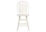 DLU-ADW-B824-AW-2 Sunset Trading Andrews Arrowback 24" Barstool | Antique White and Brown Solid Wood Counter Height Stool | Set of 2