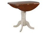 DLU-ADW4242CB-B50-AW3PC Sunset Trading 3 Piece Andrews 42" Round Drop Leaf Pub Table Set with Napoleon Stools