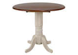 DLU-ADW4242CB-B50-AW3PC Sunset Trading 3 Piece Andrews 42" Round Drop Leaf Pub Table Set with Napoleon Stools