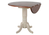 DLU-ADW4242CB-B50-AW3PC Sunset Trading 3 Piece Andrews 42" Round Drop Leaf Pub Table Set with Napoleon Stools