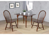 PK-ADW3448-C30-CT3P Sunset Trading Andrews 3 Piece 48" Rectangular Dining Set | Expandable Drop Leaf Table | Chestnut Brown | 2 Spindleback Chairs | Seats 6