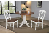 DLU-ADW-C50-AW-2 Sunset Trading Napoleon Dining Chair | Antique White and Chestnut | Set of 2