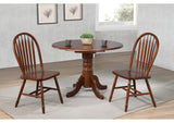 DLU-ADW4242-820-CT3PC Sunset Trading 3 Piece 42" Round Drop Leaf Dining Set with Arrowback Chairs