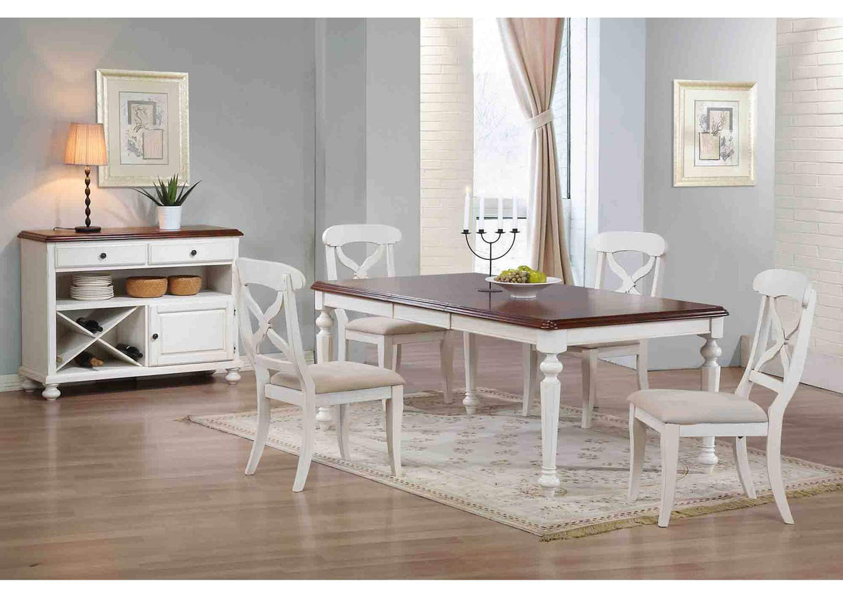 DLU-ADW4276-C12-SRAW6PC Sunset Trading 6 Piece Andrews Butterfly Leaf Dining Set with Server
